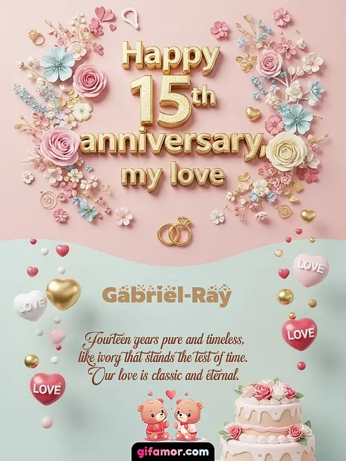 Happy 15th anniversary, my love Gabriel-Ray