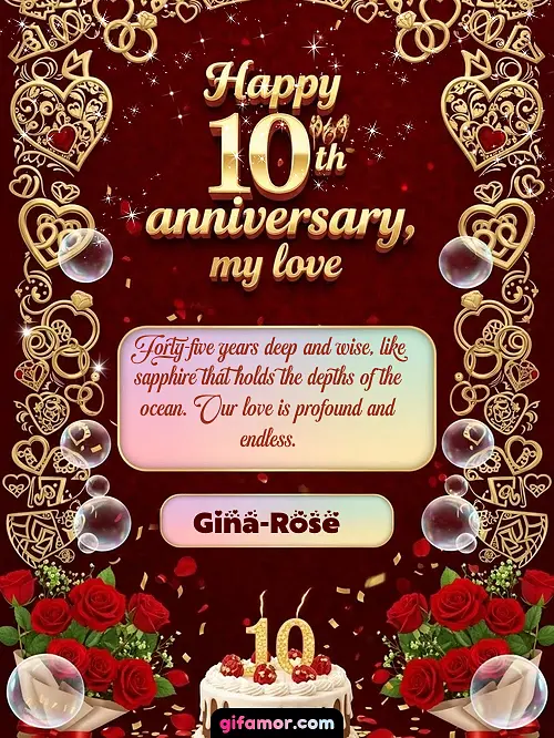 Happy 10th anniversary, my love Gina-Rose