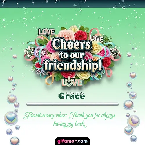 Cheers to our friendship!  IV Grace