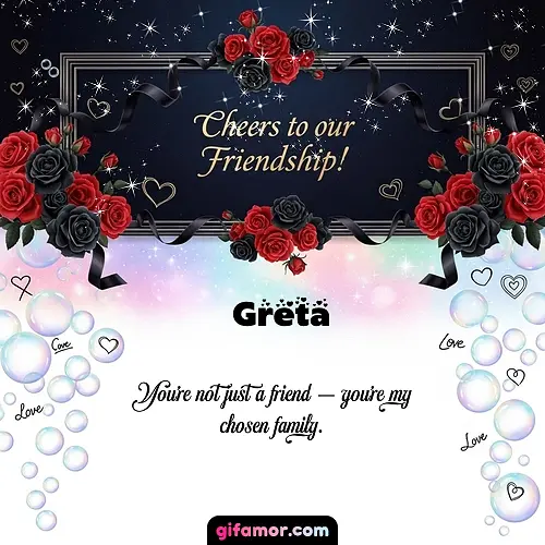 Cheers to our friendship!  V Greta